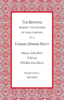 Stylish Cinder Gold Border Invitations