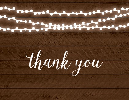 Bridal Chalkboard String Lights Thank You Cards