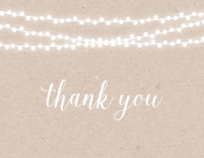 Rustic Wood String Lights Thank You Cards