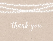 Bridal Faux Kraft String Lights Thank You Cards