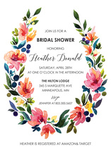 Floral Wreath Bridal Shower Invitations