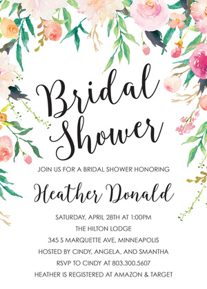 Floral Header Bridal Bingo