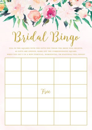 Floral Header Bridal Bingo