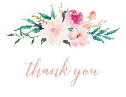 Watercolor Bouquet Thank You Cards