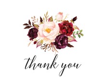 Rose Corner Frame Thank You Note