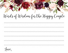 Watercolor Floral Border Bridal Advice Cards