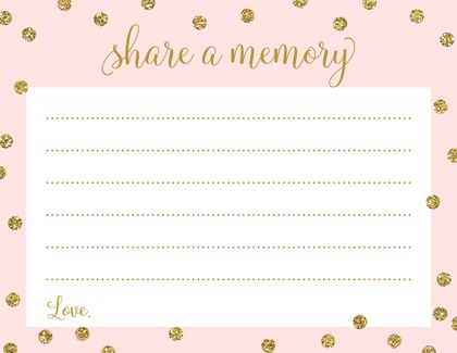 Pink Faux Gold Glitter Dots Well Wishes Cards