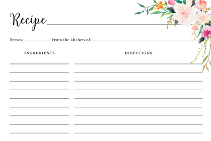 Floral Header Bridal Bingo