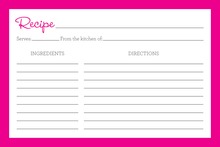 Hot Pink Border Recipe Cards