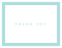 Simple Aqua Border Thank You Cards