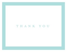 Simple Aqua Border Thank You Cards