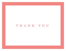 Simple Coral Border Thank You Cards