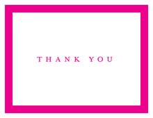 Simple Hot Pink Border Thank You Cards