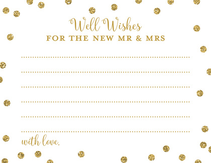 Gold Glitter Graphic Dots Bridal Bingo