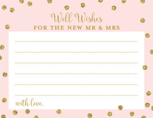 Pink Faux Gold Glitter Dots Well Wishes Cards