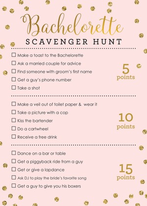 Faux Gold Glitter Dots Scavenger Hunt