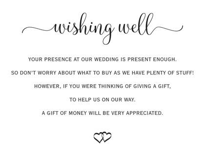 Black Script Well Wishes Cards