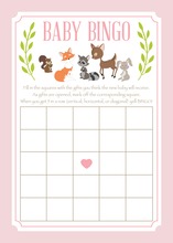 Deep Pink Adorable Hoot Baby Bingo Game Cards