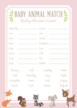 Woodland Animals Pink Border Baby Animal Name Game