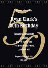 50th Gold Milestone Birthday Invitations