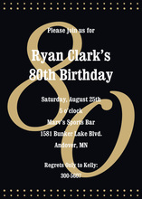 80th Gold Milestone Birthday Invitations