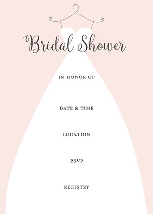 Wedding Dress Navyt Bridal Shower Fill-in Invitations