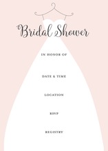 Wedding Dress Pink Bridal Shower Fill-in Invitations