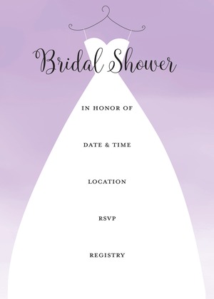 Wedding Dress Navyt Bridal Shower Fill-in Invitations