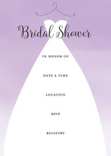 Bridal Dress Special Day Purple Bridal Shower Invites