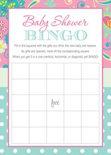 Pink Chevron Elephant Baby Shower Bingo Game