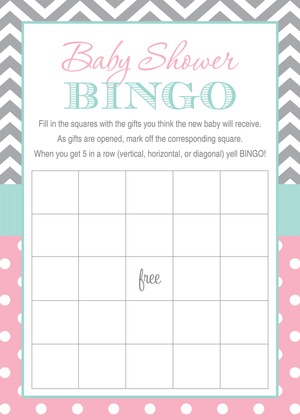 Purple Chevron Owls Baby Shower Bingo Cards