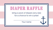 Navy Stripes Anchor Hot Pink Raffle Cards