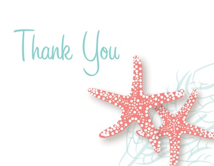 Red Starfish Wedding Thank You Cards