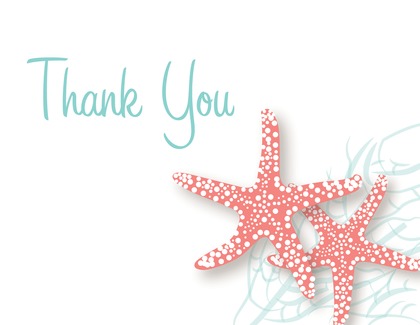 Purple Starfish Wedding Thank You Cards