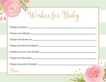 Pink Snowflakes Baby Wish Cards
