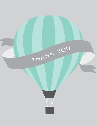 Red Hot Air Balloon Thank You Cards