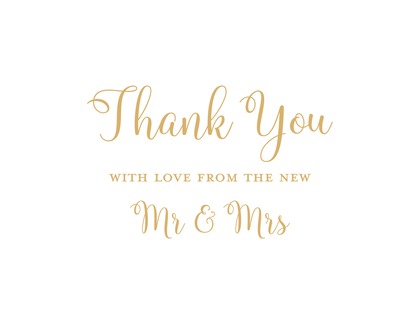 Black Script Newlywed Couple Thank You Cards