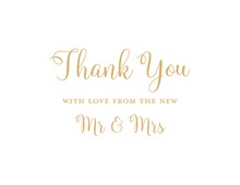 Gold Script Newlywed Couple Thank You Cards