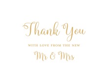Gold Script Newlywed Couple Thank You Cards