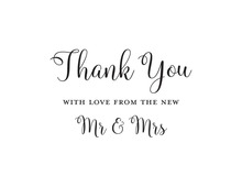 Black Script Newlywed Couple Thank You Cards