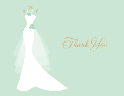 Wedding Dress Pearls Flowers Eggplant Thank You Cards