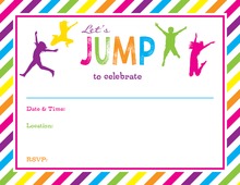 Multicolored Stripes Jumping Kids Fill-in Invitations