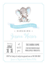 Chevrons Coral Polka Dots Elephant Chalkboard Invites