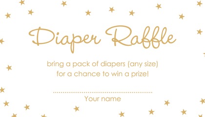 Pink Stripes Gold Stars Raffle Cards