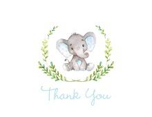 Blue Chevron Elephant Note