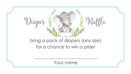 Blue Elephants Baby Shower Invitation