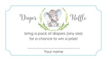 Blue Elephant Raffle Cards