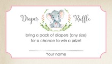 Pink Elephant Rustic Raffle Cards