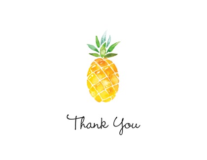 Watercolor Pineapple Thank You Note Card