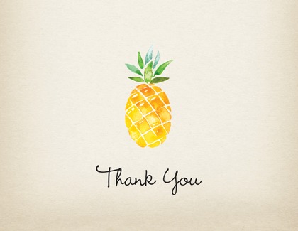 Watercolor Pineapple Thank You Note Card